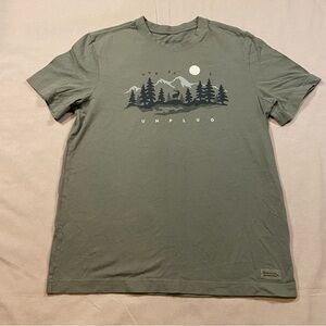Life Is Good Forest Graphic Tee - Olive Green Unplug